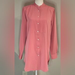 Lauren Ralph Lauren Women’s Pink Blouse/Tunic Front Bibbed Button Down Sz M NWOT